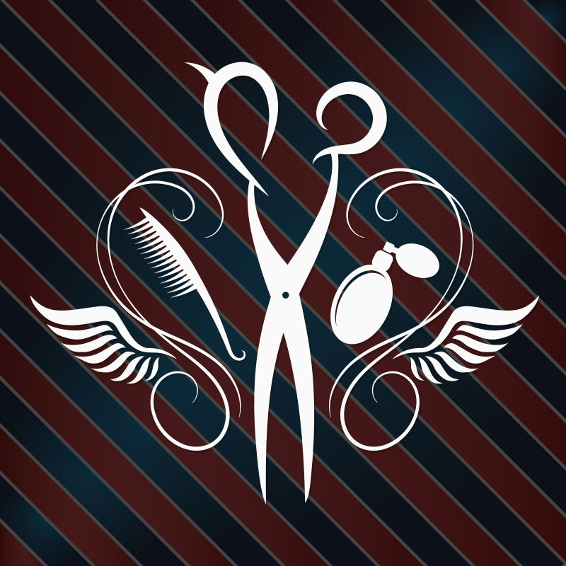 矢量理发店的标志设计