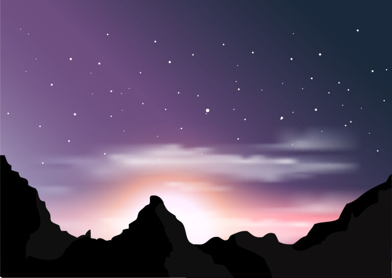 日出插图矢量设计