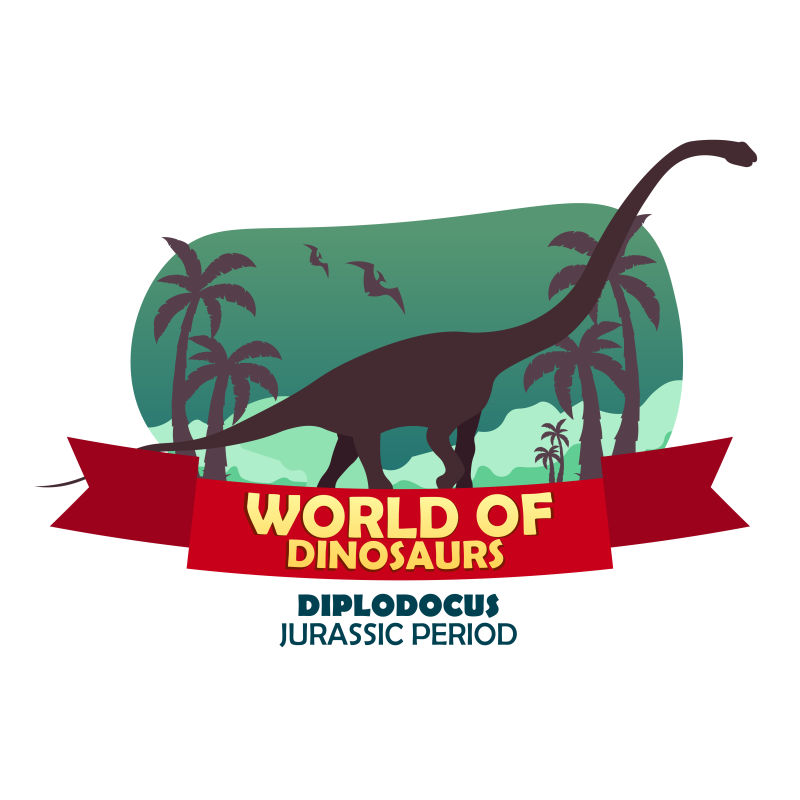 矢量双脚龙旗帜设计