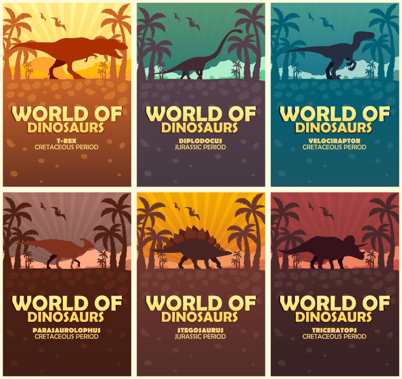 矢量恐龙海报集