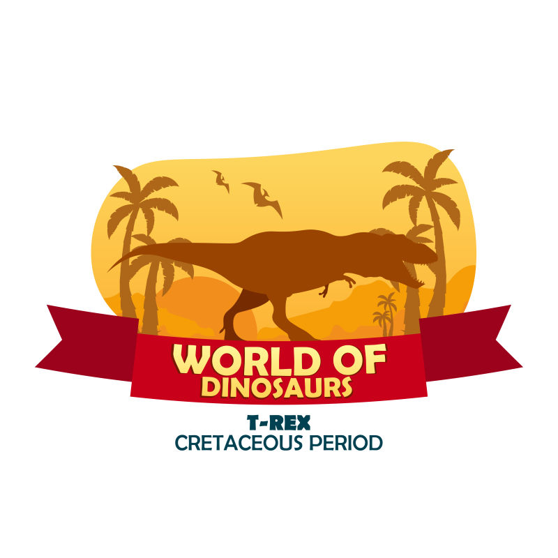 矢量的恐龙的旗帜设计