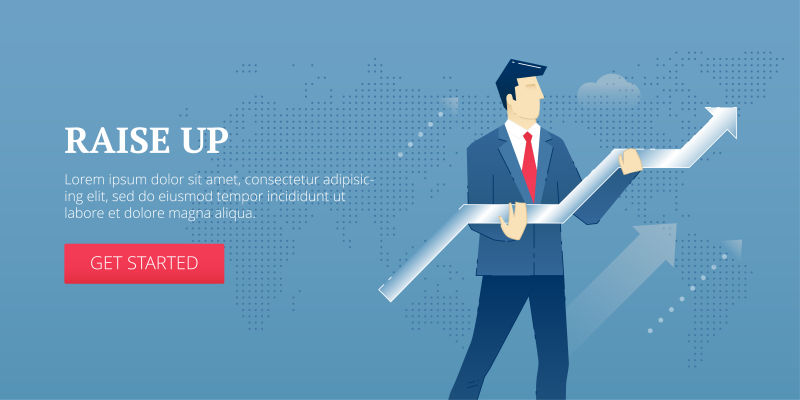 抽象矢量提升业务主题的商业概念插图