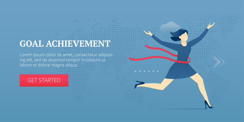创意矢量目标成就概念商业插图