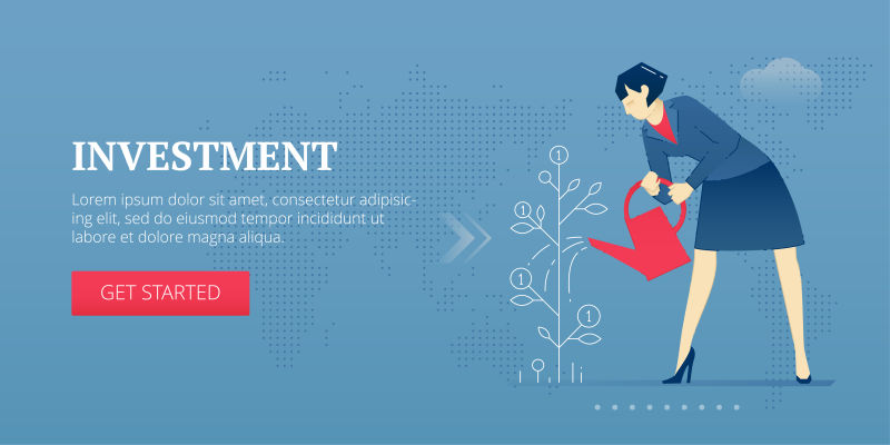 抽象矢量投资概念的商业概念插图