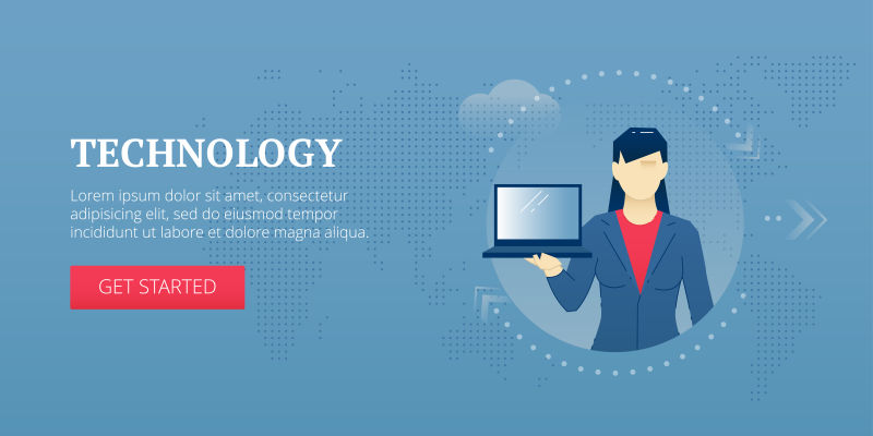 创意矢量技术主题的商业插图