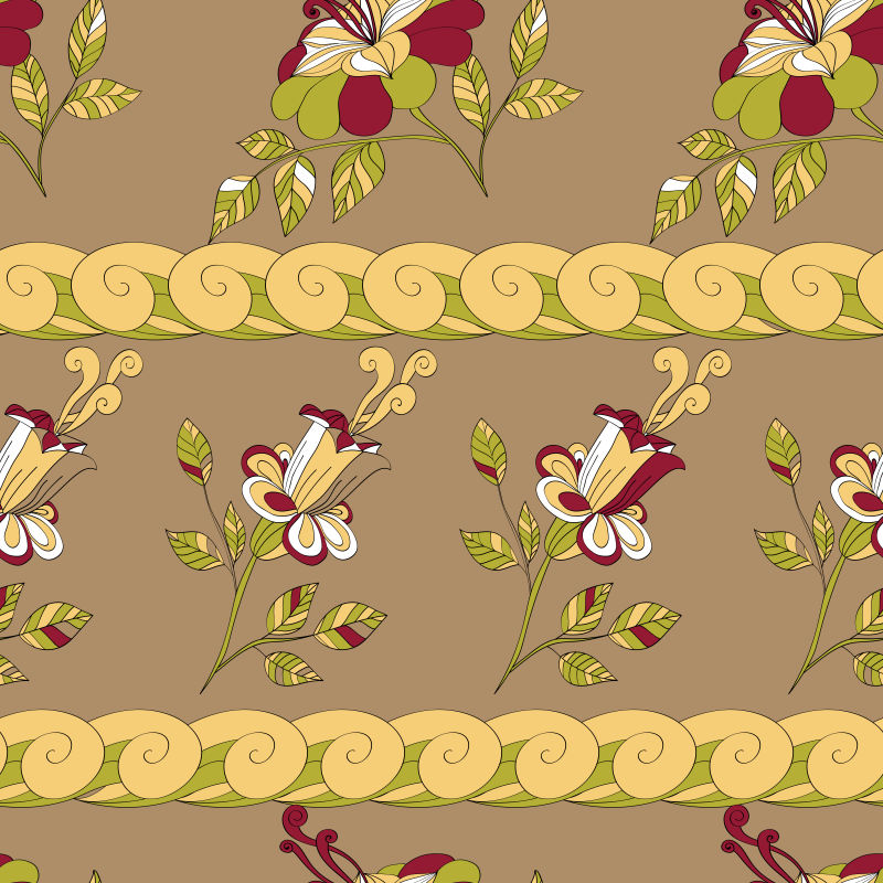 创意矢量美丽花卉元素设计装饰背景