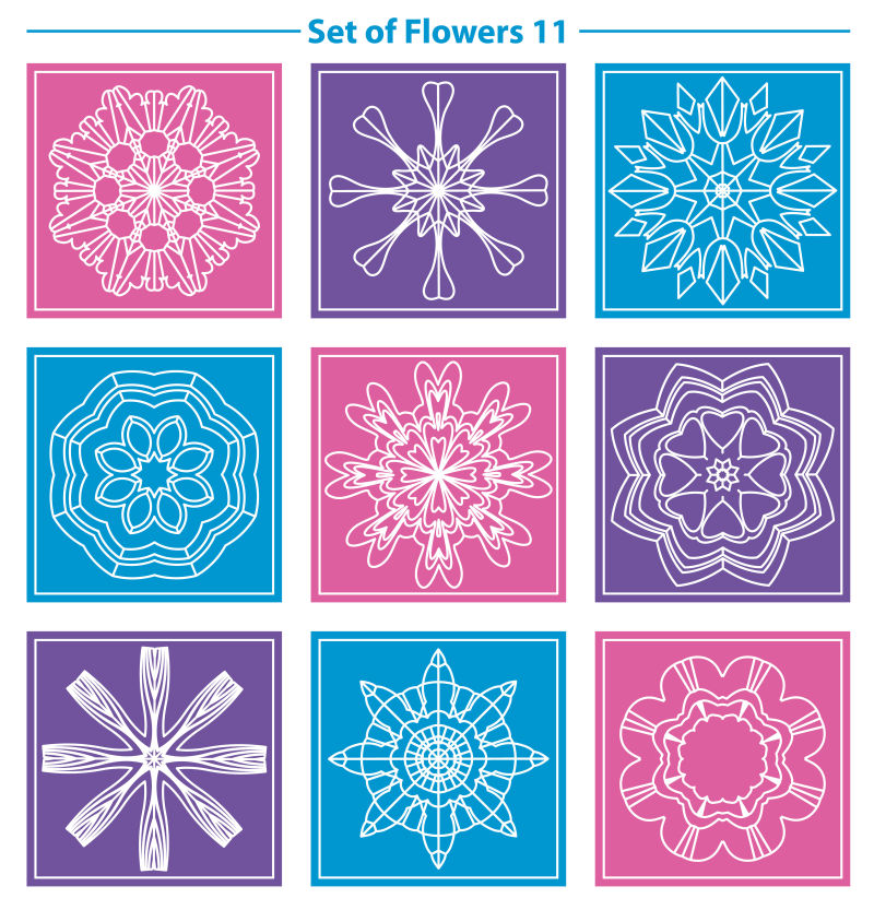 矢量线性几何风格的装饰图案设计