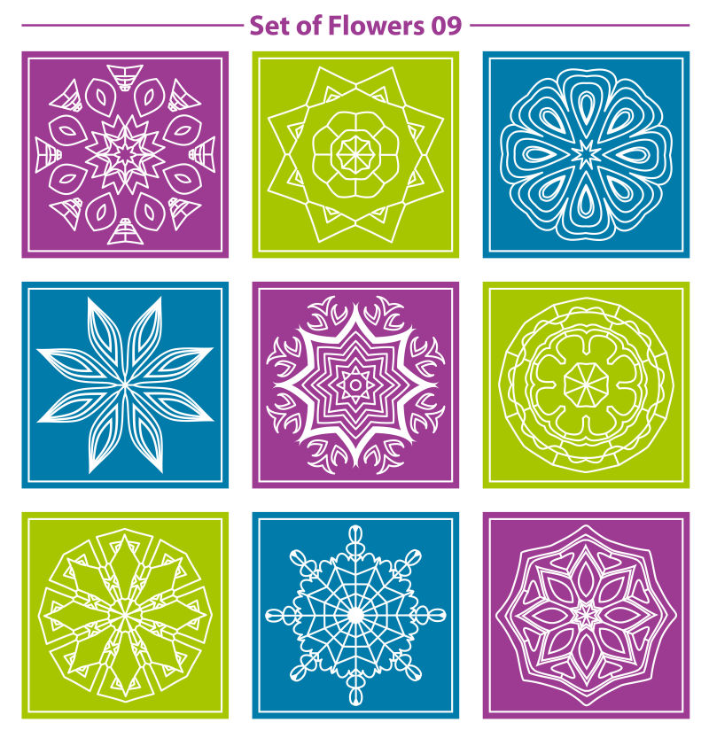 抽象矢量花卉装饰设计艺术图案