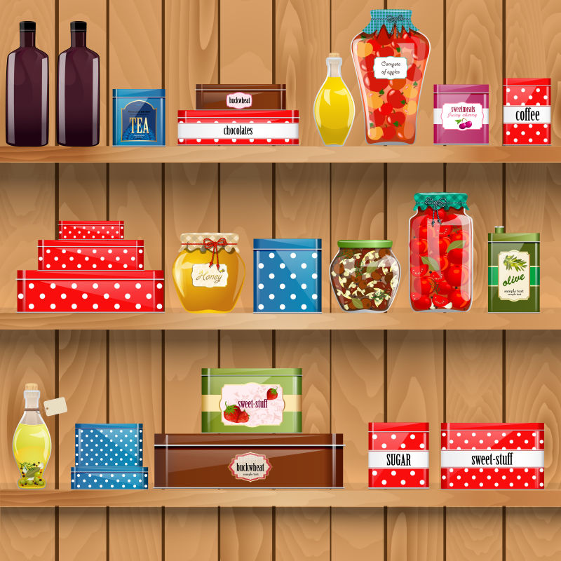 创意矢量现代有机食品罐头设计插图