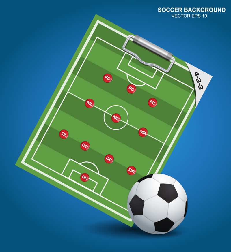 创意足球战术插图矢量设计