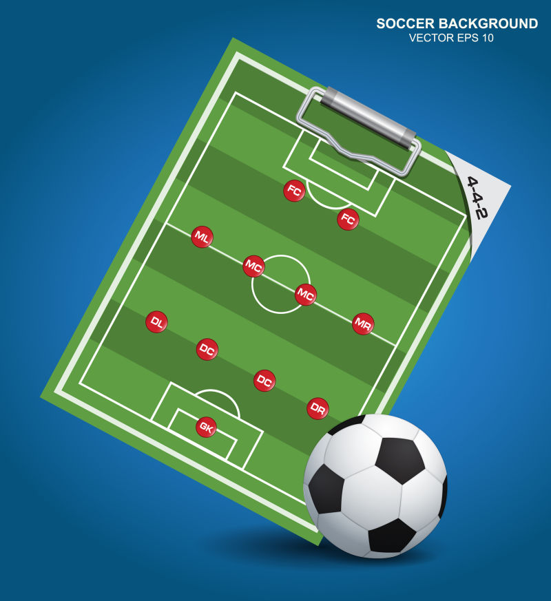 足球战术插图矢量设计