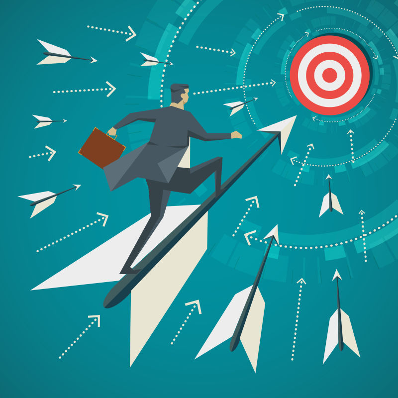 创意矢量现代目标经营概念的平面插图