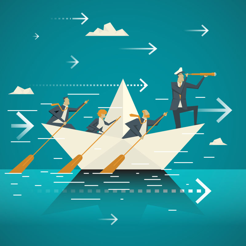 创意矢量团队合作概念的商业插图