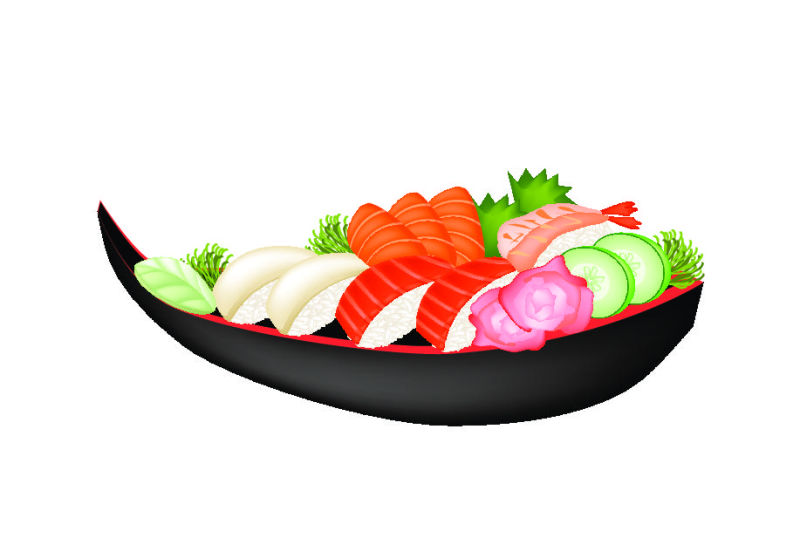 抽象矢量现代寿司的设计