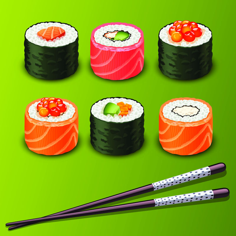 抽象矢量现代寿司设计元素