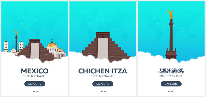 矢量墨西哥旅行海报设计