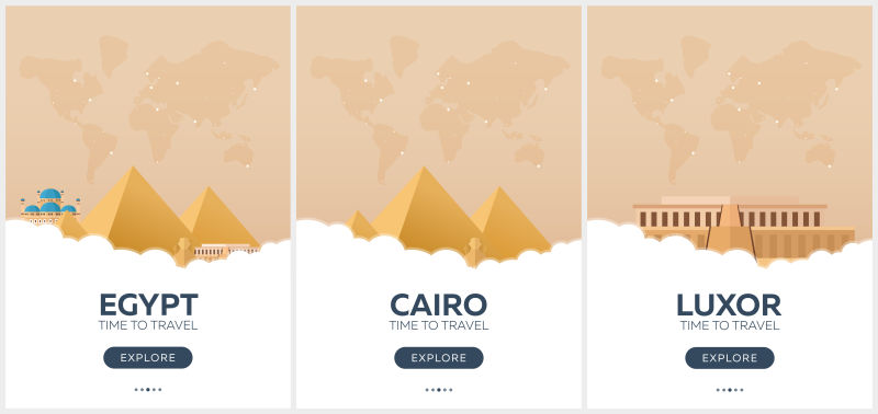 矢量埃及的旅行海报设计