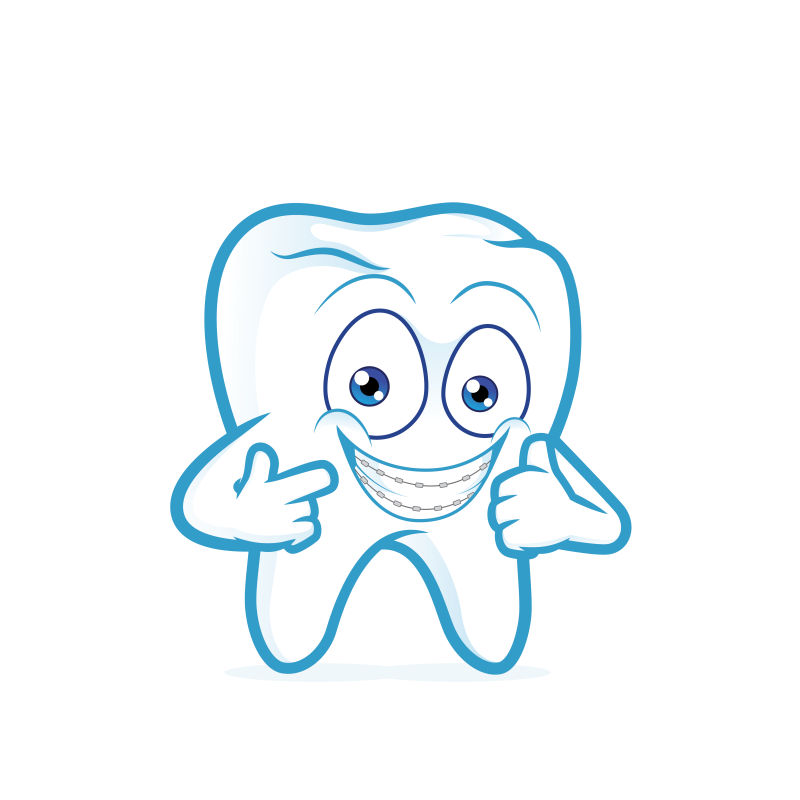 抽象矢量卡通健康牙齿