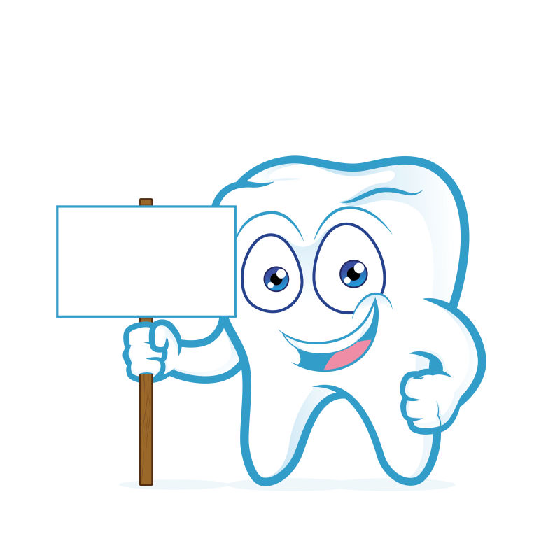 抽象矢量卡通卡片的牙齿插图