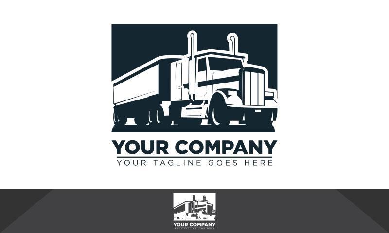 创意矢量现代卡车元素标志设计