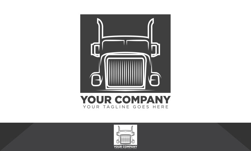 创意矢量卡车元素设计标志