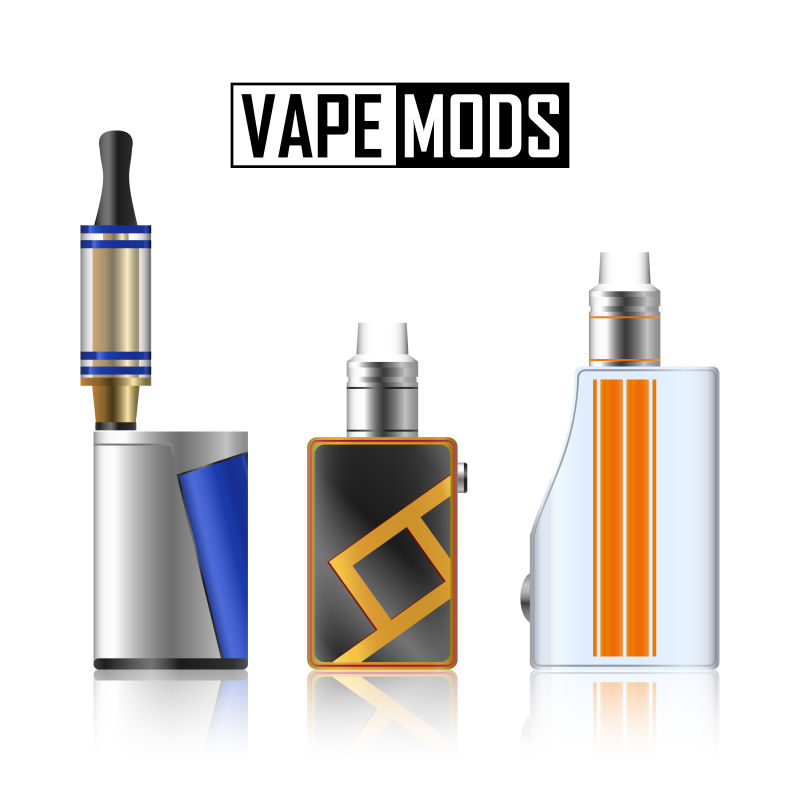 创意矢量现代电子烟工具元素插图