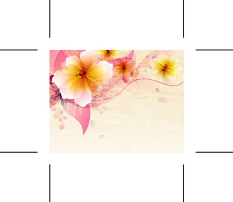 矢量美丽花卉元素装饰背景