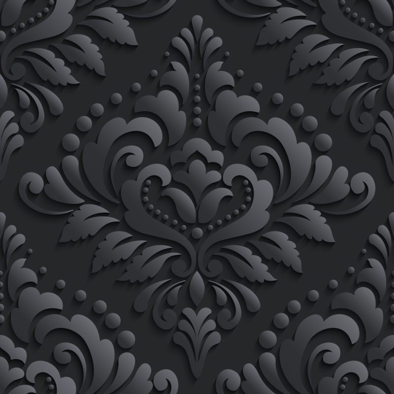 传统的黑色花卉背景矢量设计