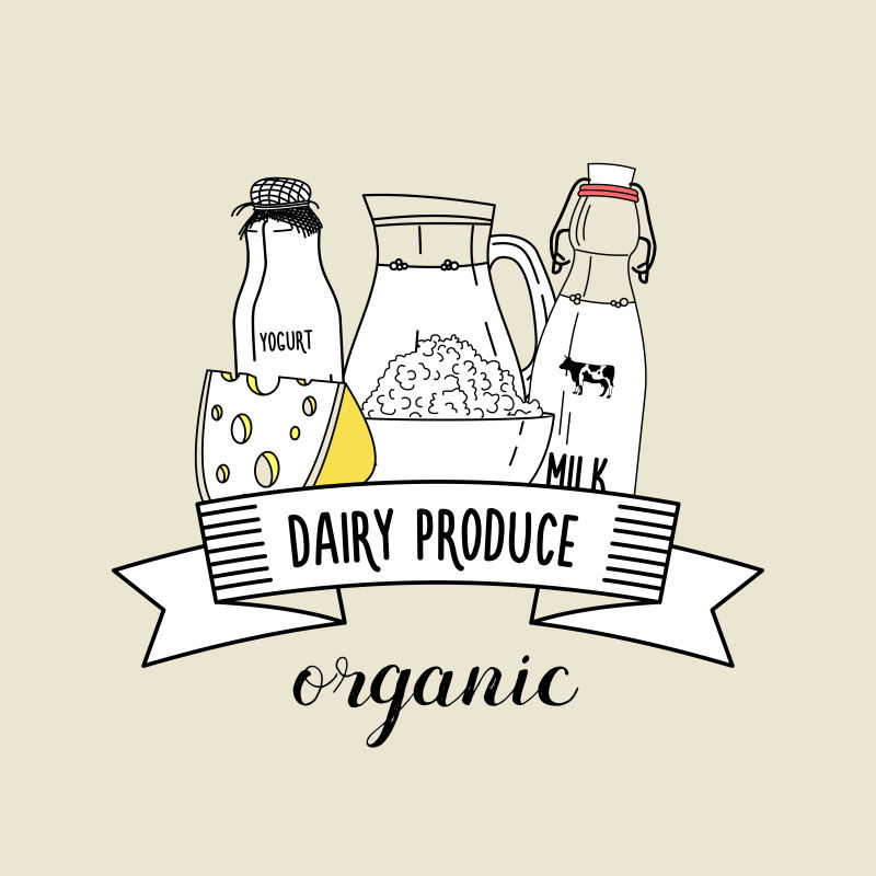 矢量创意乳制品标志设计