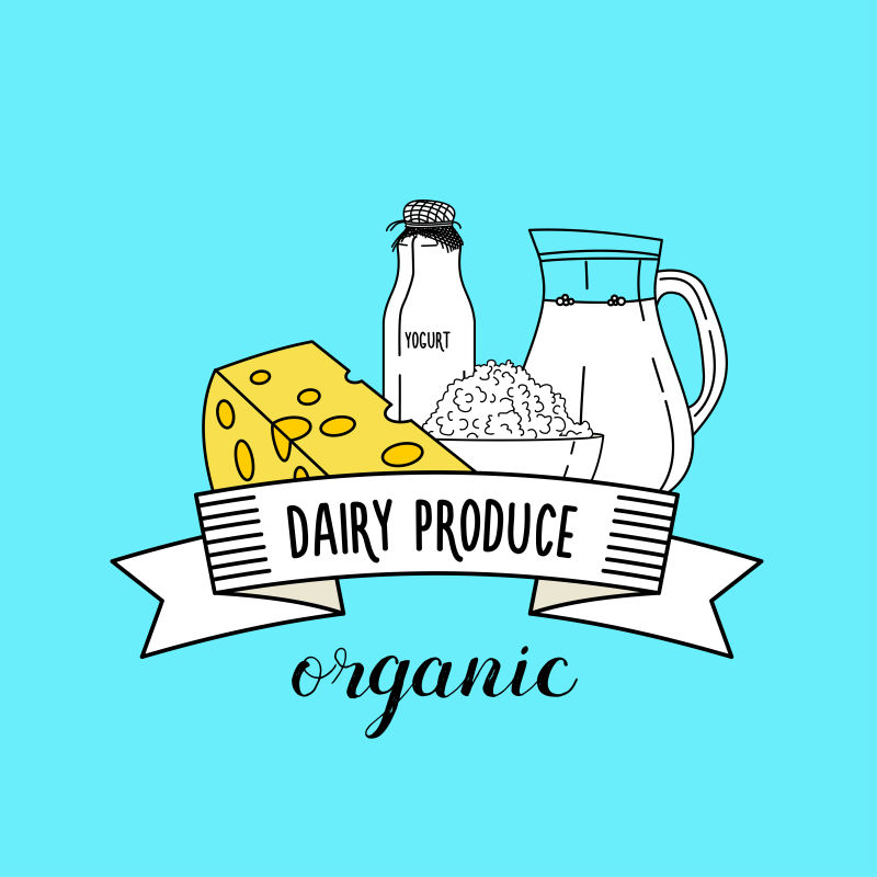 创意矢量现代乳制品标志设计