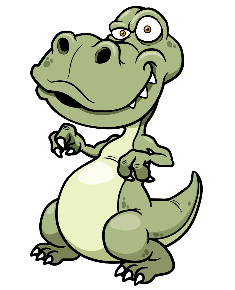 抽象矢量卡通绿色霸王龙插图