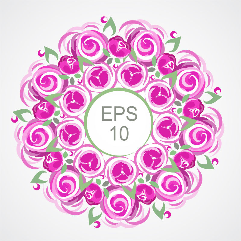 创意矢量粉色玫瑰元素的背景设计