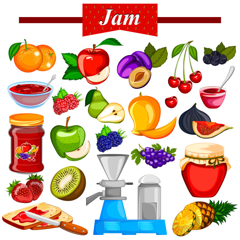 抽象矢量现代果酱设计插图