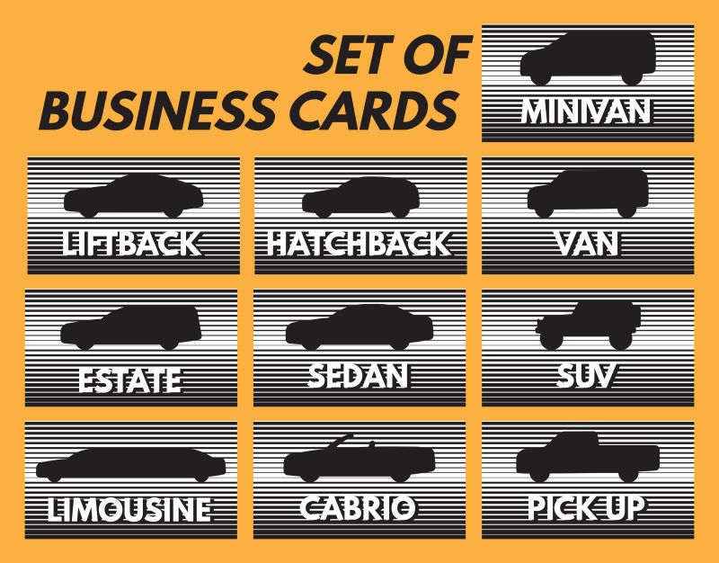 矢量的黑色汽车剪影