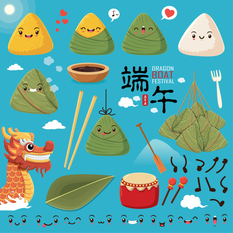 矢量卡通端午节图片 矢量卡通端午节主题平面海报素材 高清图片 摄影照片 寻图免费打包下载