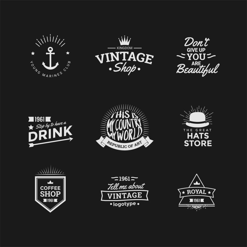 创意矢量简易标签设计