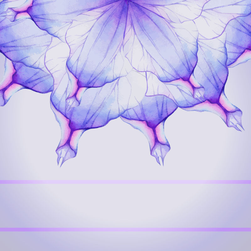 创意矢量紫色水彩花卉元素背景