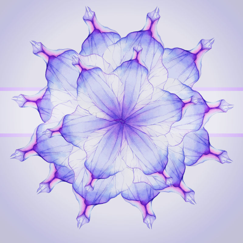 创意矢量现代紫色水彩花卉元素的设计背景
