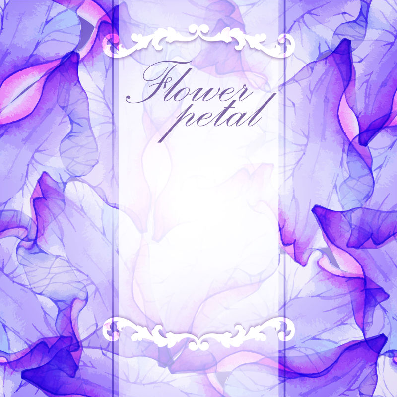 创意矢量紫色花瓣元素的设计背景
