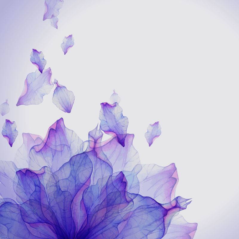 创意矢量紫色花卉元素装饰背景