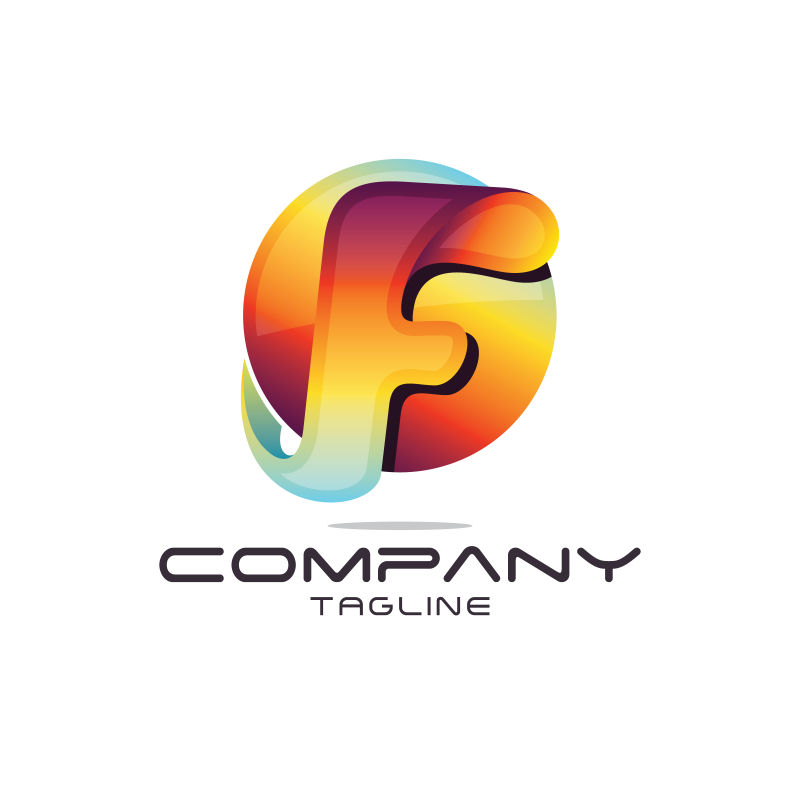 创意矢量现代彩色数字2标志设计