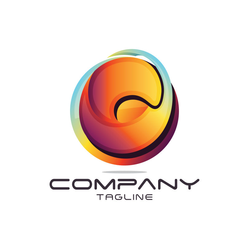 创意矢量彩色字母o标志设计