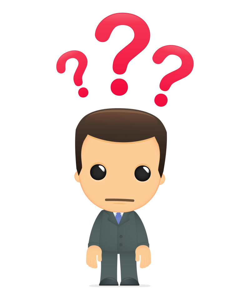 创意矢量卡通表示疑问的老板插图