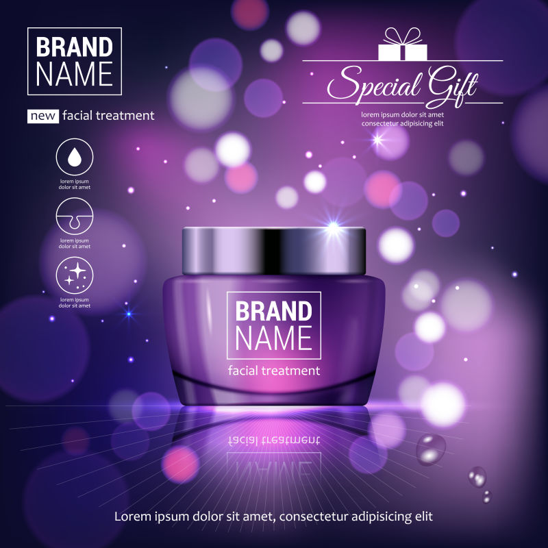 矢量梦幻的面霜平面海报设计