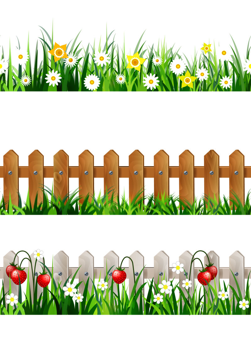 抽象矢量现代篱笆栅栏设计元素