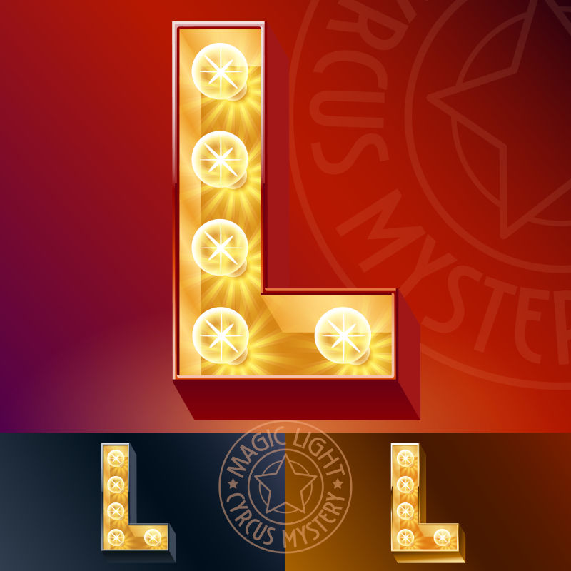 抽象矢量闪亮字母l标志设计