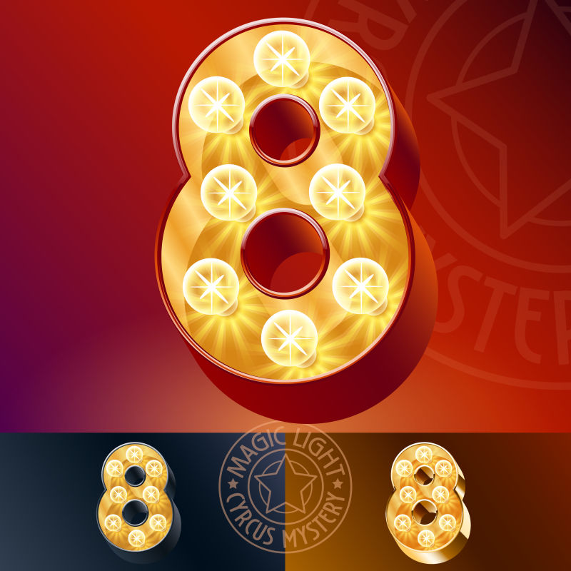 抽象矢量数字8设计