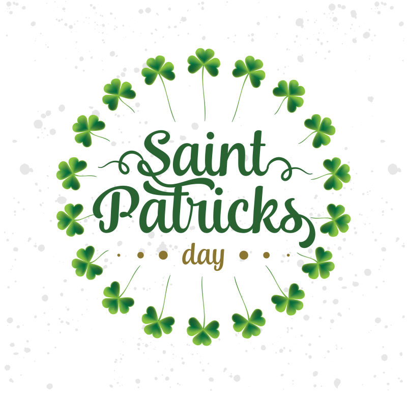 矢量圣帕特里克日概念的四叶草元素背景