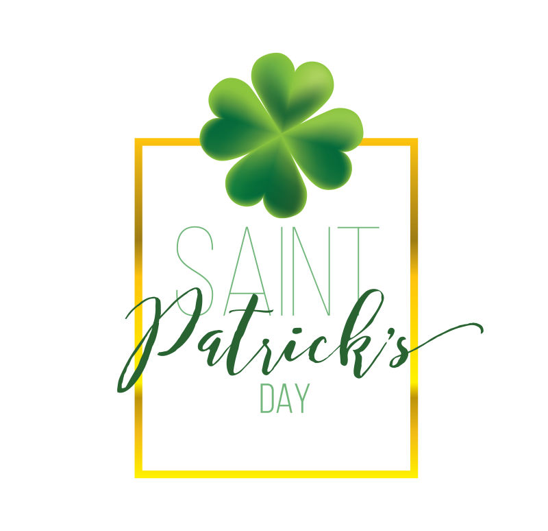 矢量现代圣帕特里克日概念抽象平面背景