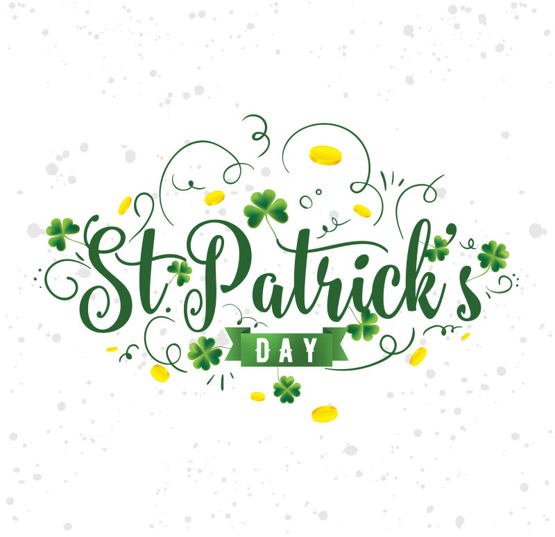 创意矢量现代圣帕特里克日概念平面背景